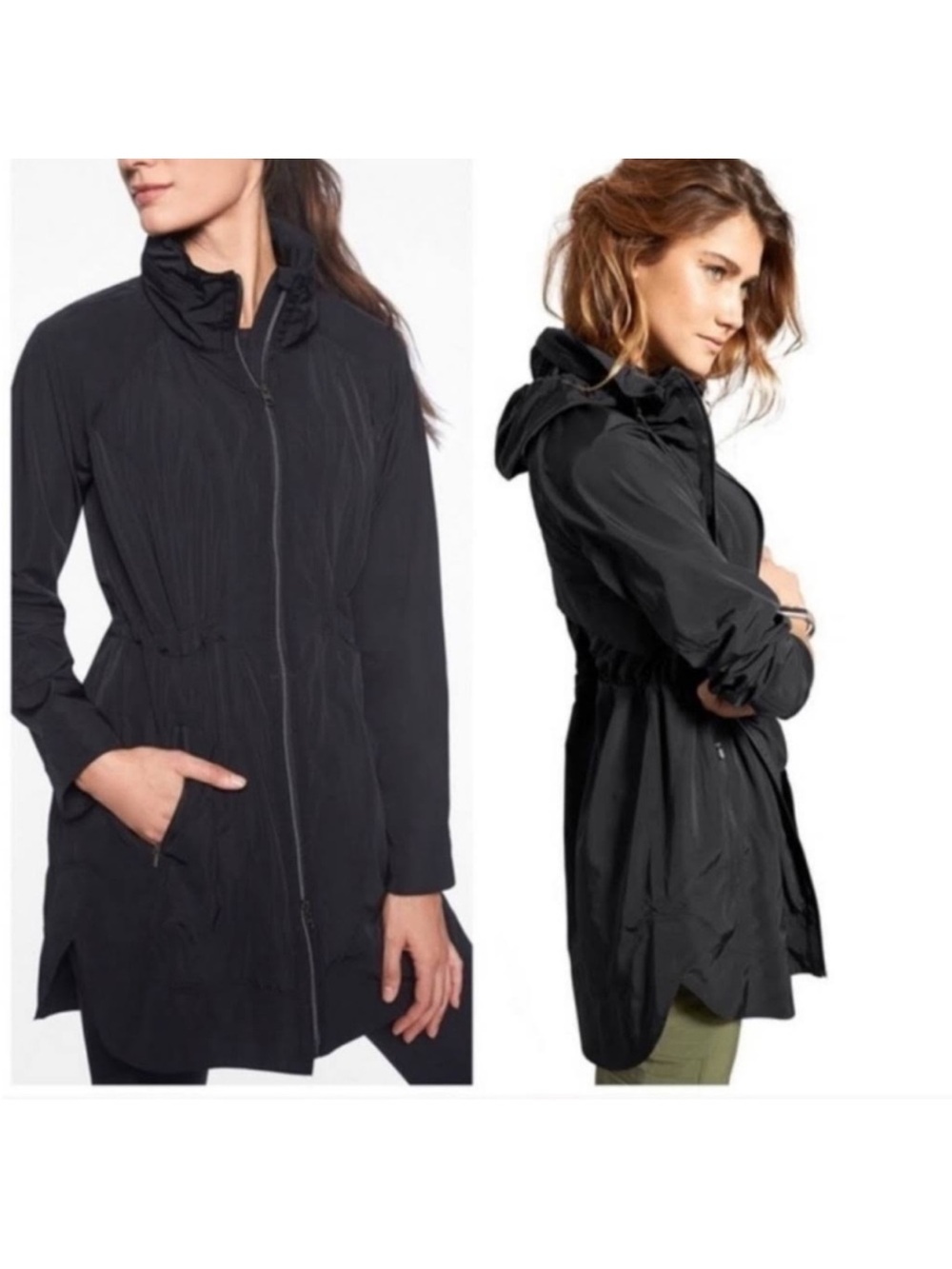 Athleta Drippity Water Repellent Jacket - Black - Size Medium Tall